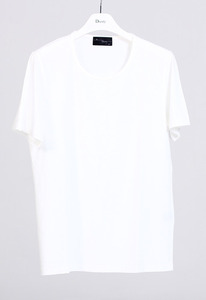 U-neck T-shirt-White-