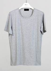 U-neck T-shirt-Gray-