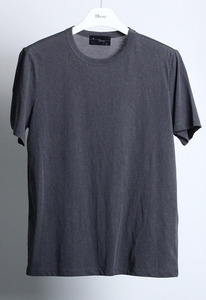 R-neck T-Shirt-Dark Gray-